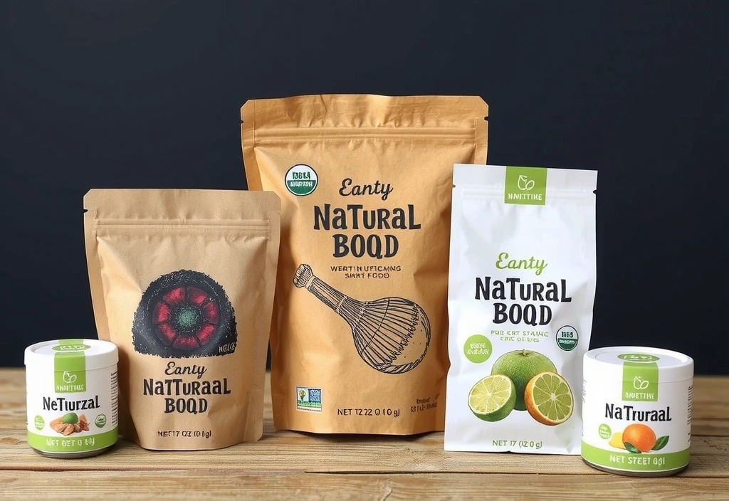 Packaging design for an organic food product with natural aesthetics