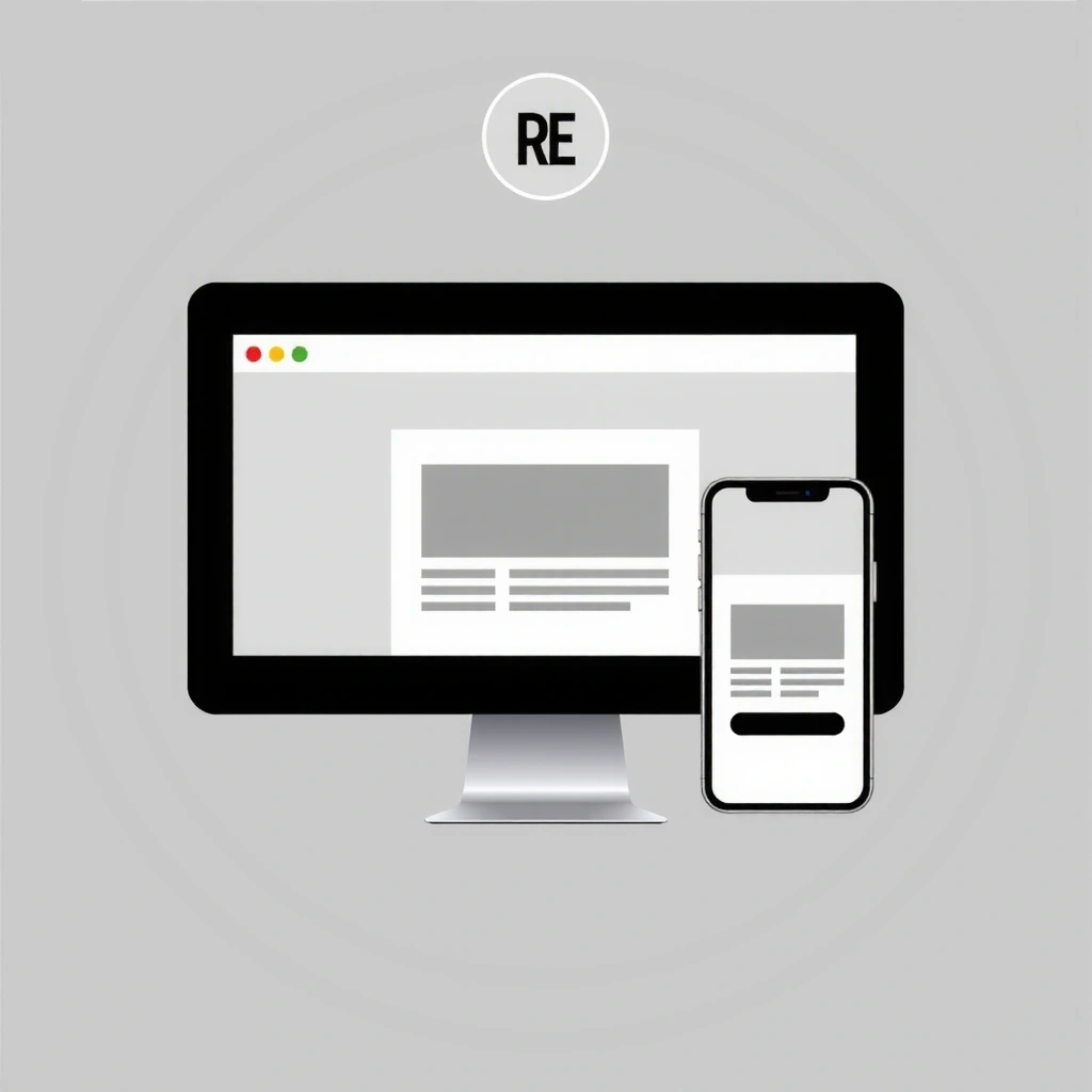 Website mockups displayed on a desktop and mobile device