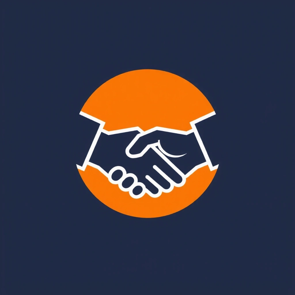 Icon of a handshake representing client focus