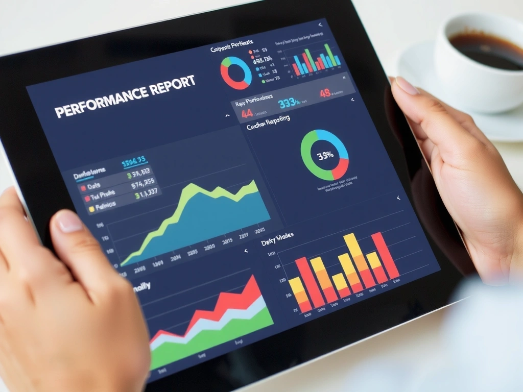 Detailed performance report with graphs, charts, and key metrics