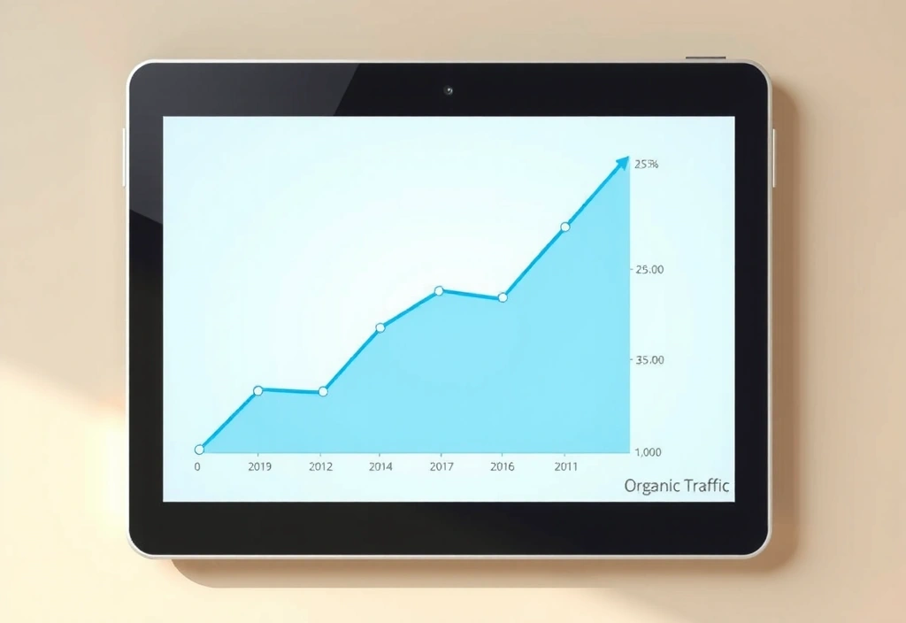 Graph showing a significant increase in organic traffic for a website